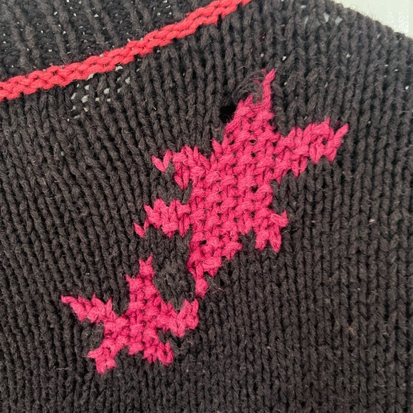 HKA Hand Knit Vintage Colorful Patchwork Sweater - Picture 4 of 4